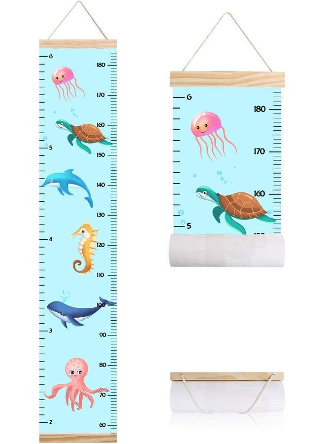 Lvpai Animals Growth Chart for Kids, Baby Height Chart, Canvas Height Measuring Rulers for Boys Girls (Animals 3) - Image 1
