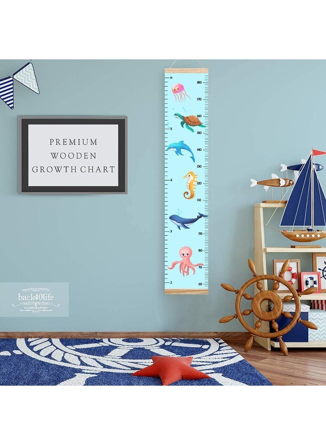 Lvpai Animals Growth Chart for Kids, Baby Height Chart, Canvas Height Measuring Rulers for Boys Girls (Animals 3) - Image 2