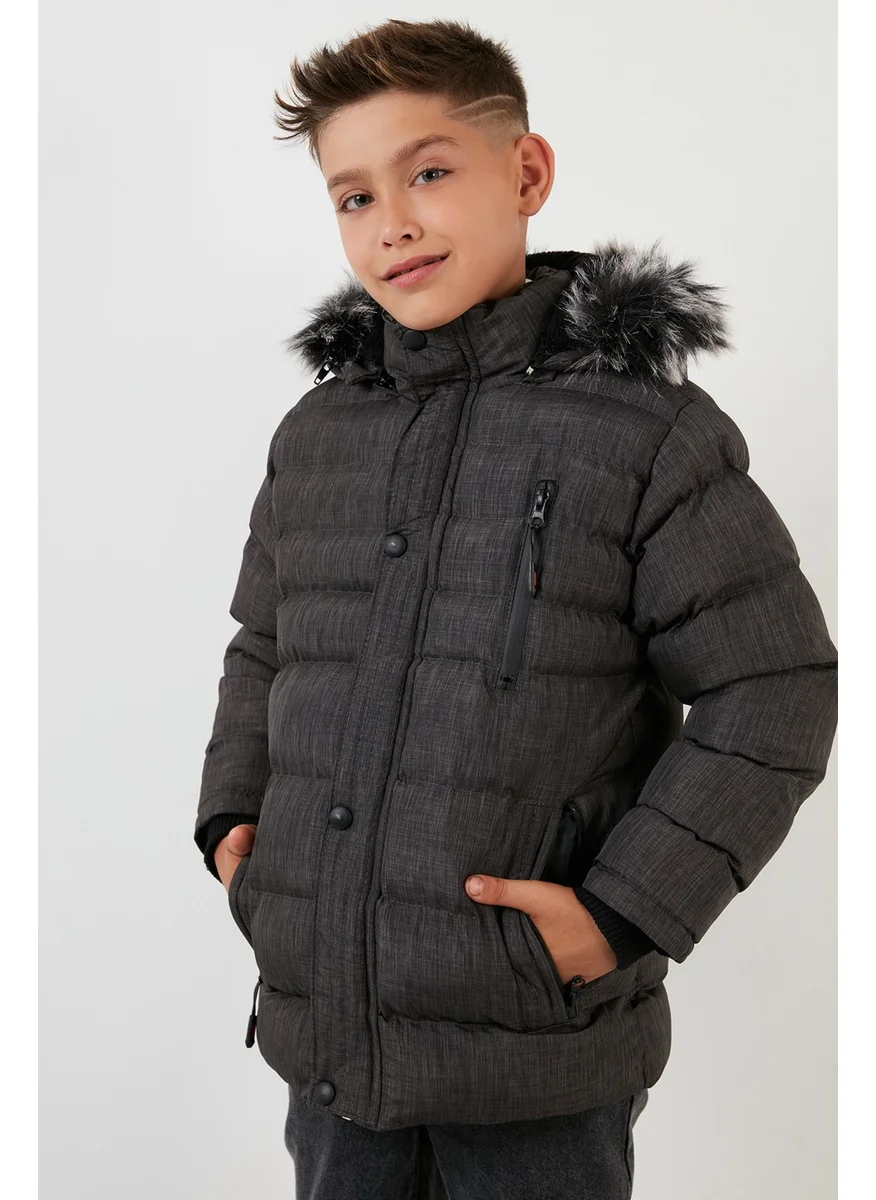 Lela Plush Lined Removable Hooded Winter Coat with Pockets Boys' Coat 5760024