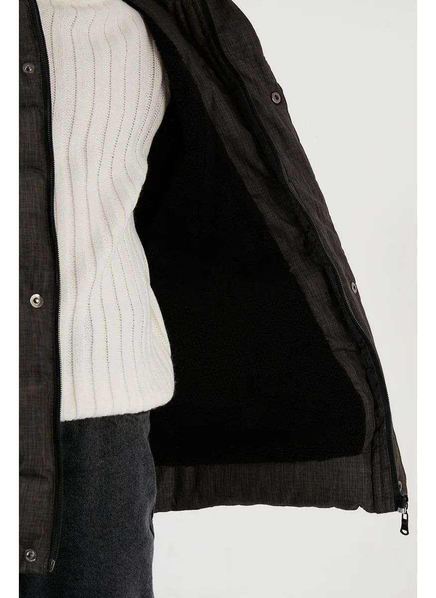 Lela Plush Lined Removable Hooded Winter Coat with Pockets Boys' Coat 5760024