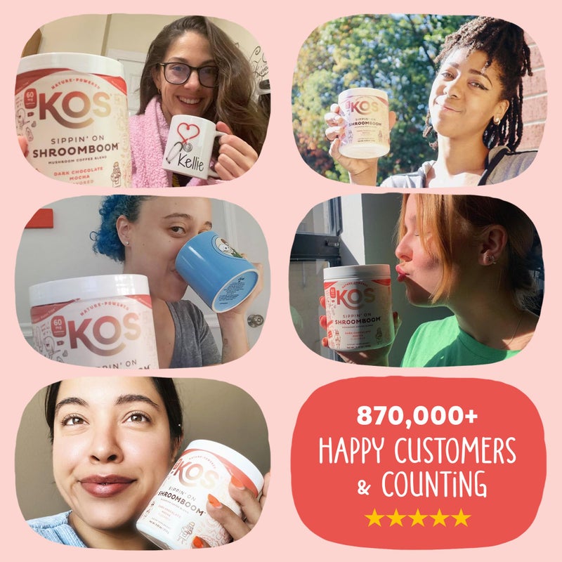 KOS Mushroom Coffee - USDA Certified Organic - Dark Chocolate Mocha Flavor - Mushroom Coffee Latte Powder with Reishi, Cordyceps, Lion's Mane, Chaga & Turkey Tail Mushrooms - Image 5