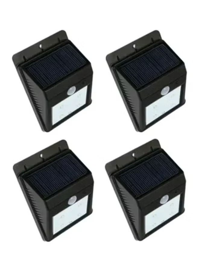 SHOPI 4-Piece Solar Motion Light White, night sensor light 11x11centimeter 