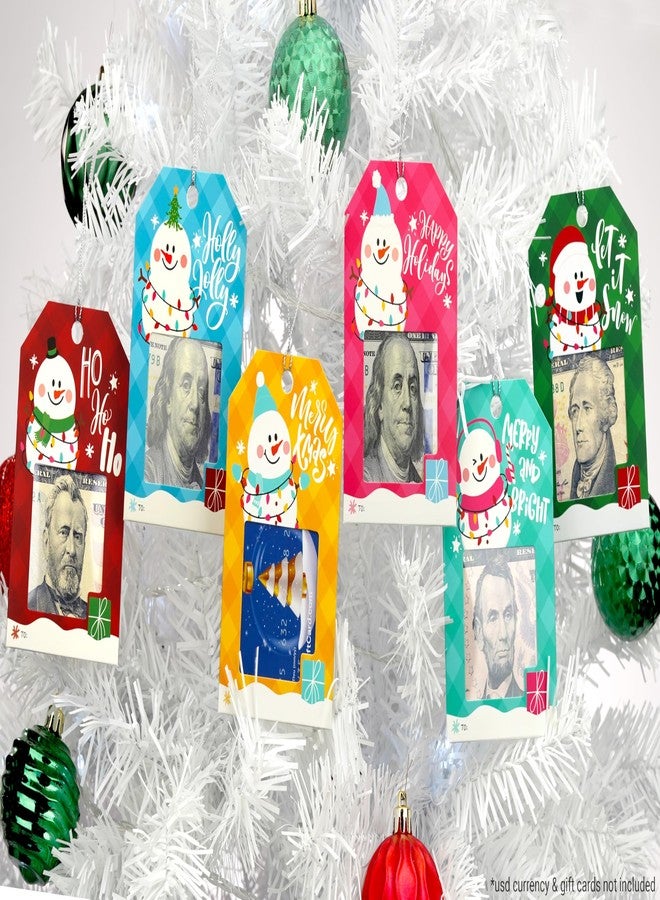 ZipGifts Zip-Open Money Holder Ornaments/Tags w/Clear Plastic Windows & Hang Strings - Christmas | Cash & Gift Card | 6 Pack - Image 2