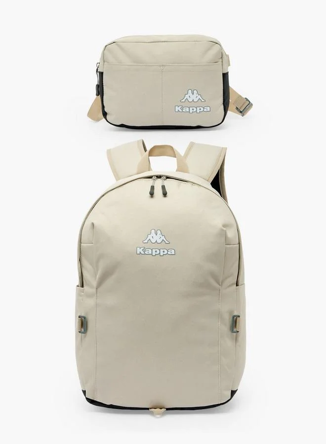 Kappa Logo Print School Backpack For Kids 13 Years+ With Adjustable Straps With Pencil Pouch - 15x27x27 CM