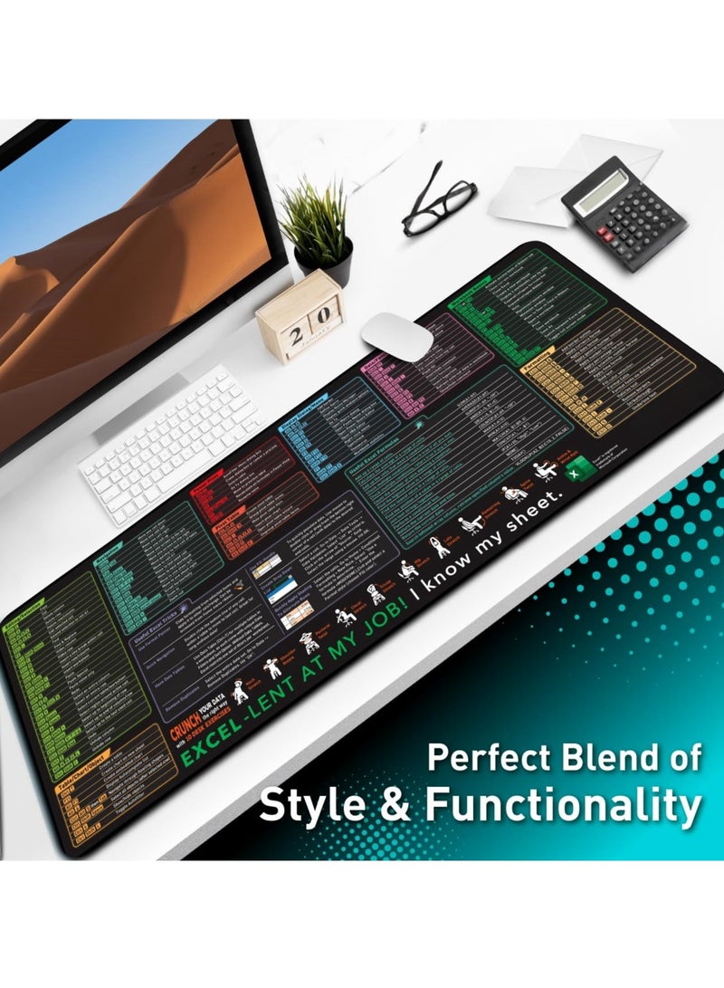 Large Excel shortcut key XXL mouse pad 900*400*3mm laptop game pad desk pad - Image 4