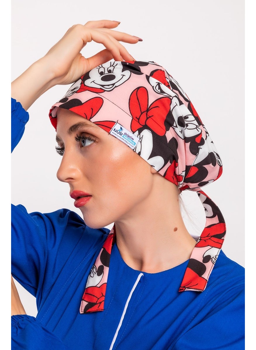 Nur Medikal Giyim Nur Medical Clothing Hijab Nurse Bonnet - Powder Mickey  - Image 2