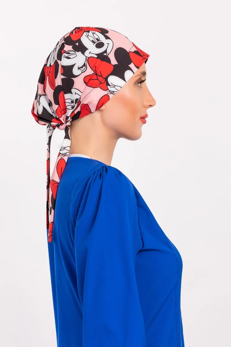 Nur Medikal Giyim Nur Medical Clothing Hijab Nurse Bonnet - Powder Mickey