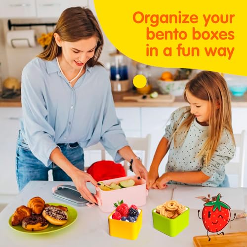 IELEK Silicone Bento Lunch Box Dividers Reusable Bento Box Containers Bundle Accessories- Non-Toxic, BPA Free, Dishwasher Safe - Image 3