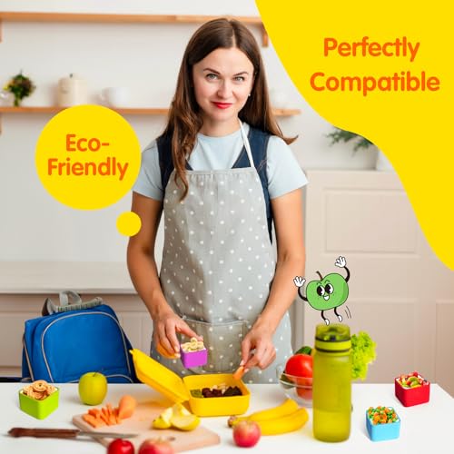 IELEK Silicone Bento Lunch Box Dividers Reusable Bento Box Containers Bundle Accessories- Non-Toxic, BPA Free, Dishwasher Safe - Image 5