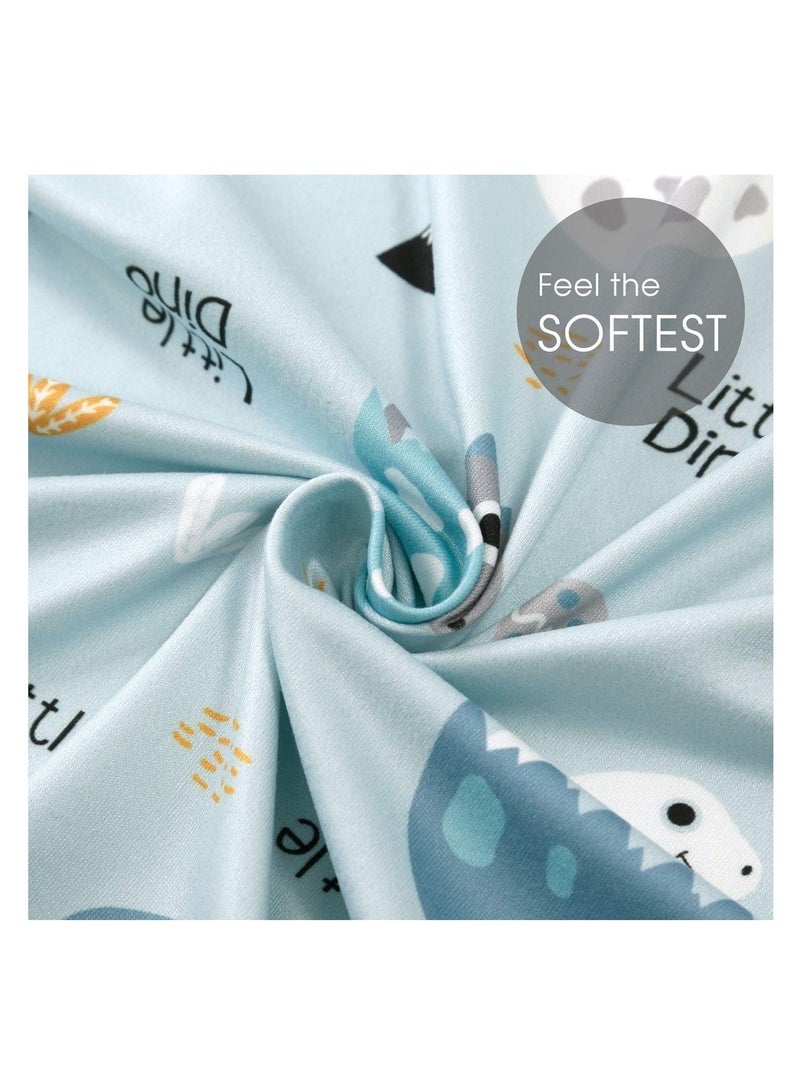 الأزرق جي دبليو Stretchy Ultra Soft Fitted Bassinet Sheet Set 2 Pack, Universal Fit for Baby Cradle Basket Oval Rectangle Pad Mattress Girls and Boys - Image 4
