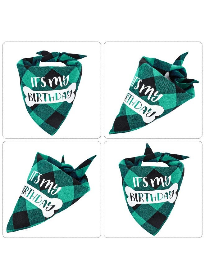 فيبيث وشاح عيد ميلاد الكلب، وشاح مثلث من القطن مزدوج الوجه للكلاب من Vipith، لوازم حفلات عيد ميلاد الكلاب، وشاح للكلاب، هدية عيد ميلاد للأولاد والبنات، وشاح مريلة منقوش للكلاب الصغيرة والكبيرة والقطط والحيوانات الأليفة (أخضر) - Image 4