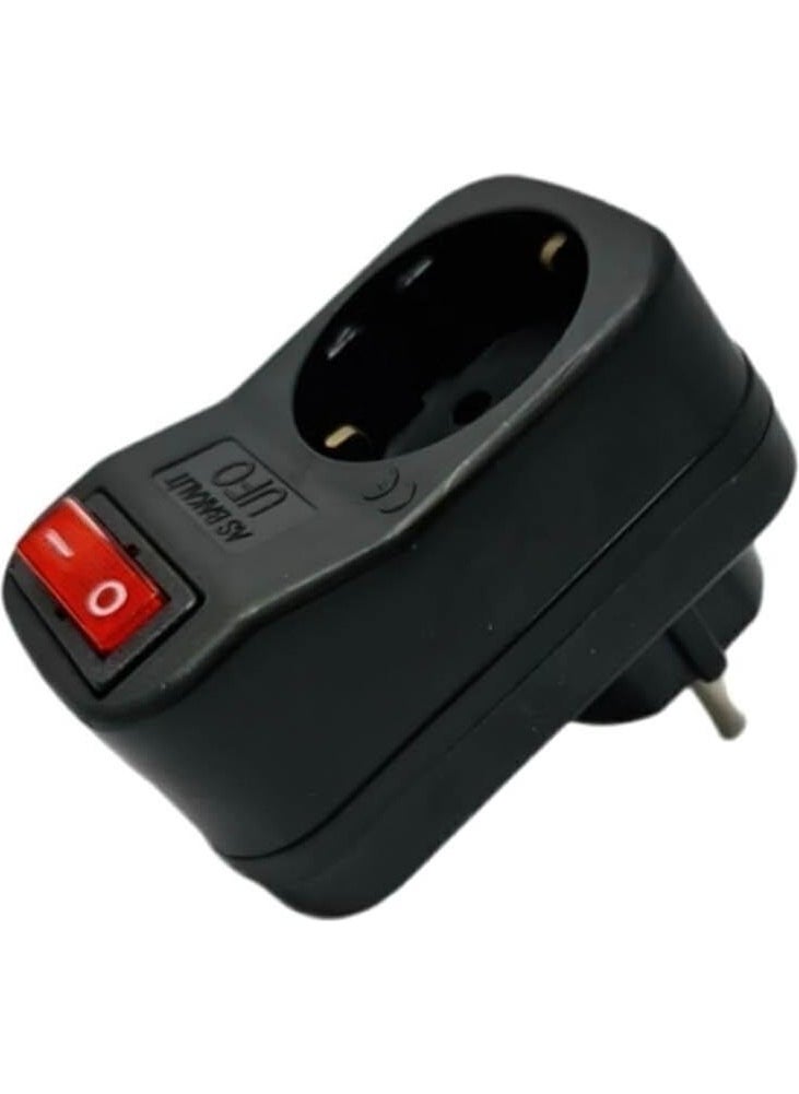 EC Shop Ufo Switch Socket Single Black Surge Protected 3500W Ufo Single Current  - Image 1