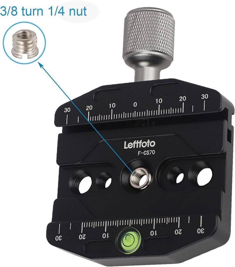 Leftfoto 70mm Quick Release Clamp Compatible with Arca Swiss Style Plate for Tripod Ballhead Universal Quick-Change seat, monopod Head, Tripod Quick Release Plate - Image 3