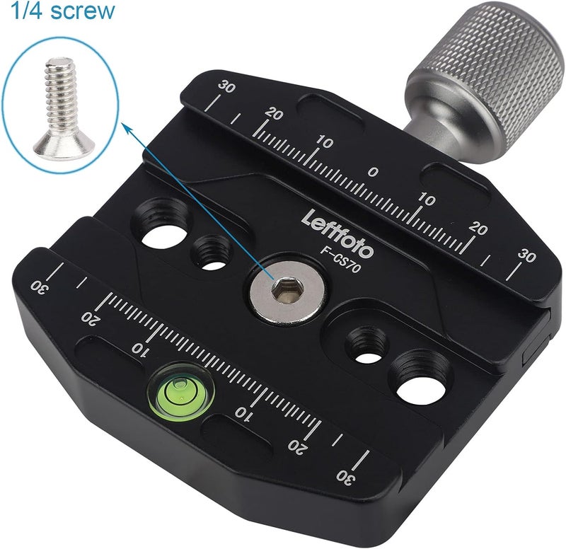 Leftfoto 70mm Quick Release Clamp Compatible with Arca Swiss Style Plate for Tripod Ballhead Universal Quick-Change seat, monopod Head, Tripod Quick Release Plate - Image 4