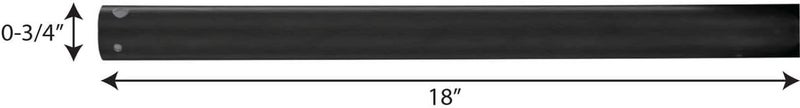 Progress Lighting AirPro Ceiling Fan Downrod, 3/4-Inch Diameter x 18-Inch Height, Compatible with AirPro Fans, Easy Installation, Ideal for 10- to 11-Foot Ceilings, Black - Image 3