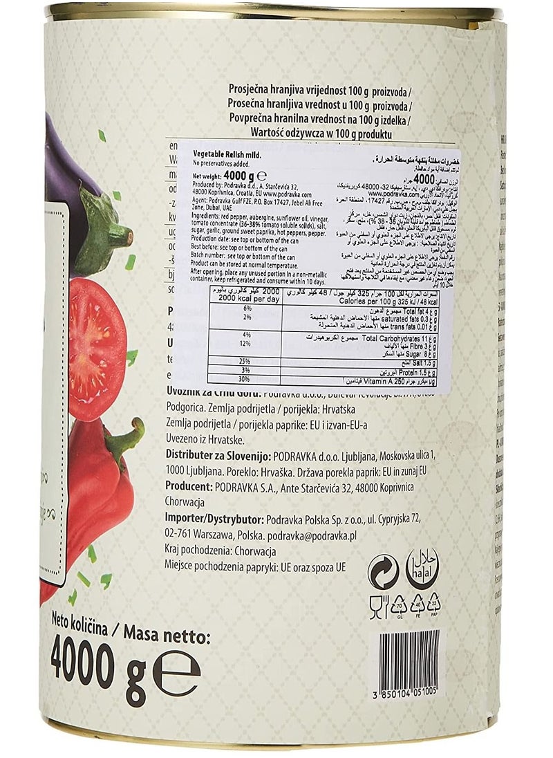 Podravka - Podravka Ajvar Blagi 4 Kg - Image 1
