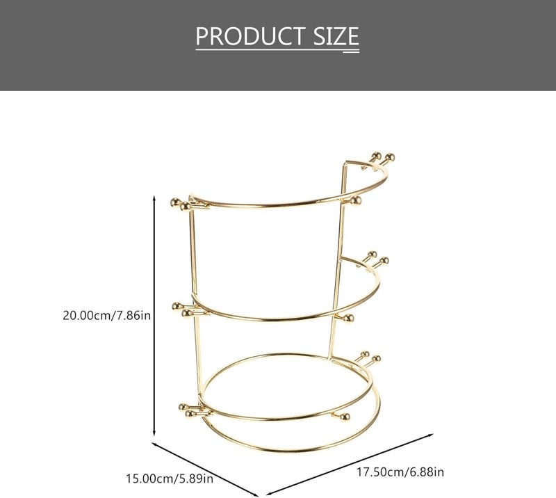 minkissy Crown Display Stand Metal Brackets Hair Accessories Organizer Box Girls Crown Hair Tie Organizer Threetiers Crowns Headband Jewelry Holder Hair Ring Holder Headwear Organizer - Image 3