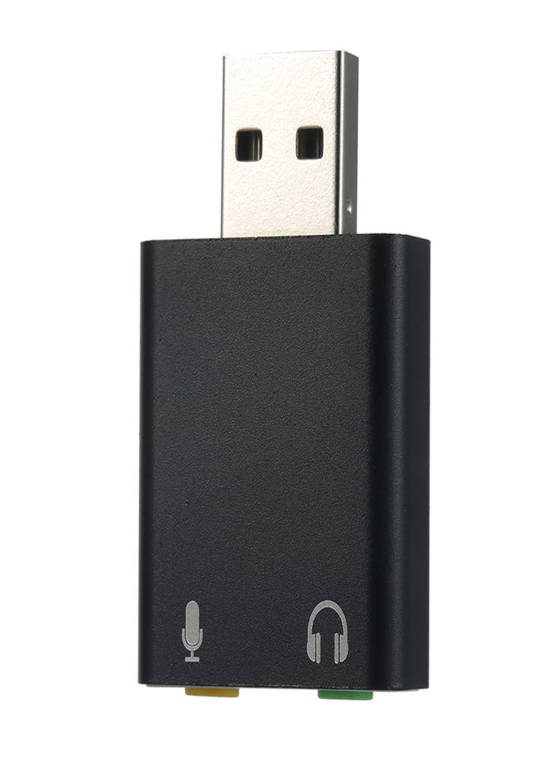 USB External Sound Card 7.1 USB To 3.5mm Earphone Mic Adapter Soundcard Mic headphone Jack Stereo Headset Driver-free for PC Laptop  - Image 1