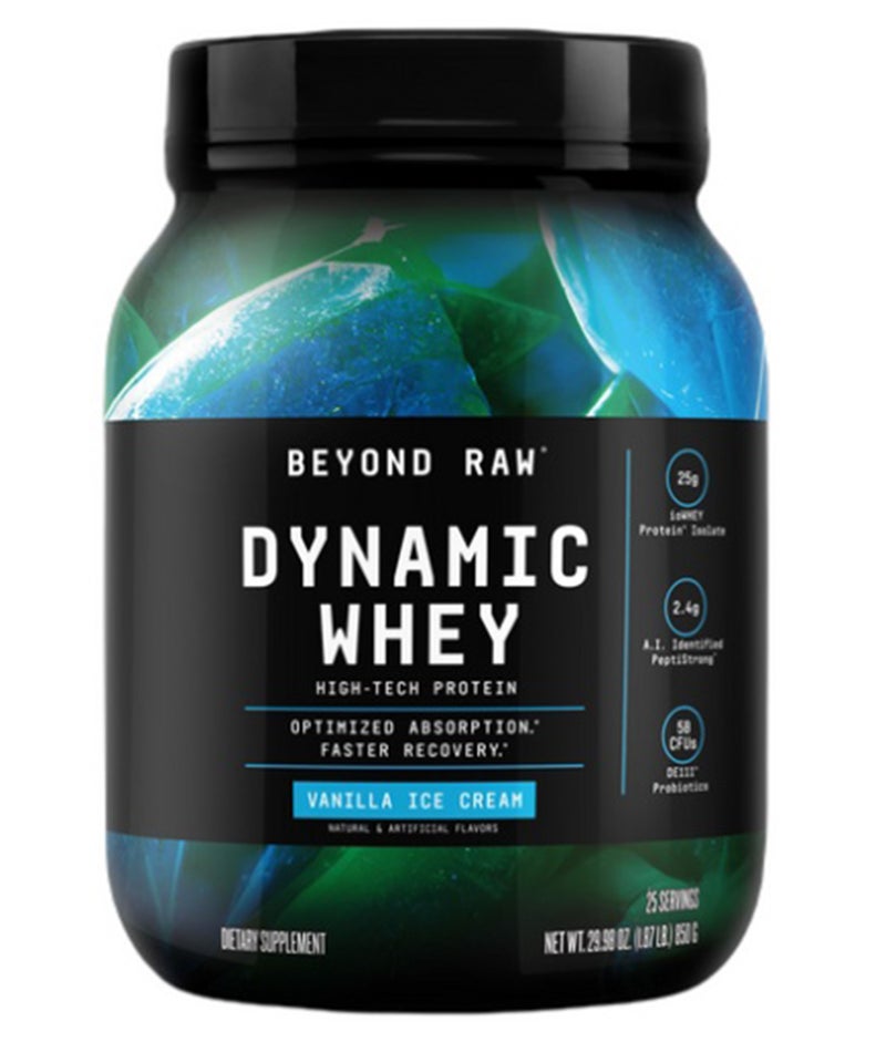 Beyond Raw Dynamic Whey High-Tech Protein Optimized Absorption And Faster Recovery Vanilla Ice Cream 25 Servings - Image 1