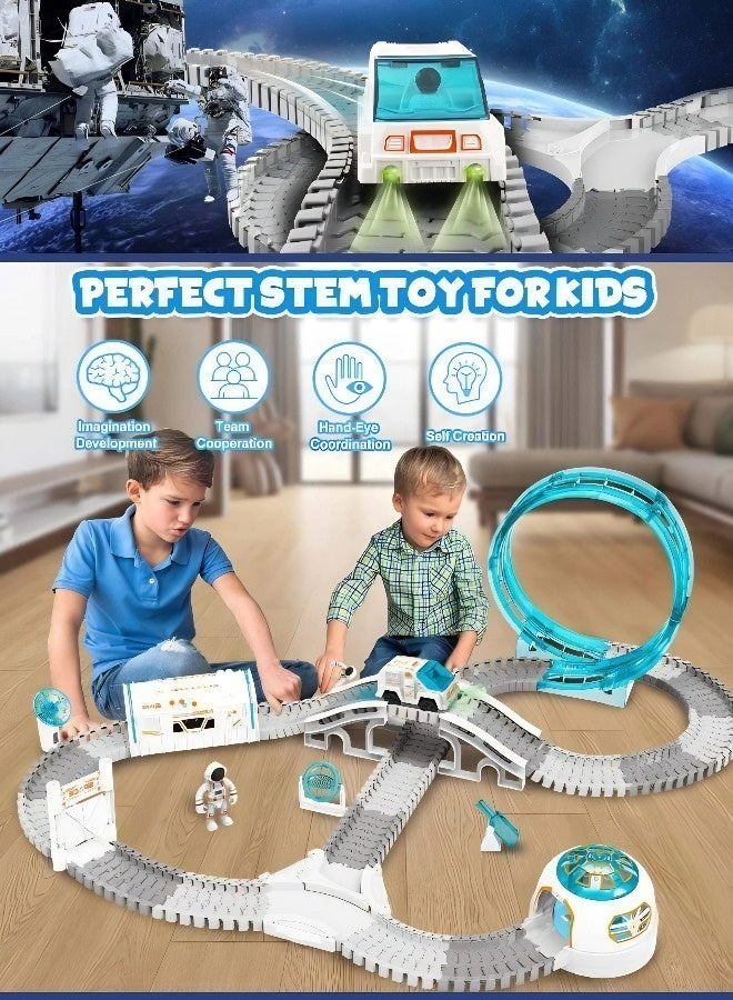 مجموعة مركبات الفضاء STEM المكونة من 204 قطعة — لعبة بناء مسارات مرنة للصبيان من عمر 3 سنوات فما فوق، هدية مثالية لعيد الفطر وعيد الأضحى وأعياد الميلاد - Image 4