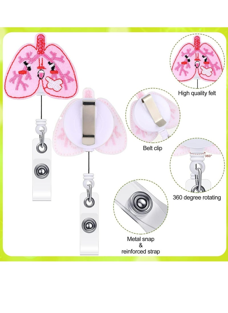 Generic 4 Pcs Nurse Badge Reels Felt Retractable Badge Reels Themed Badge Holders Gift for School Nurses Students ID Badges Name Cards Lanyards Holidays(Lovely Style)  - Image 3