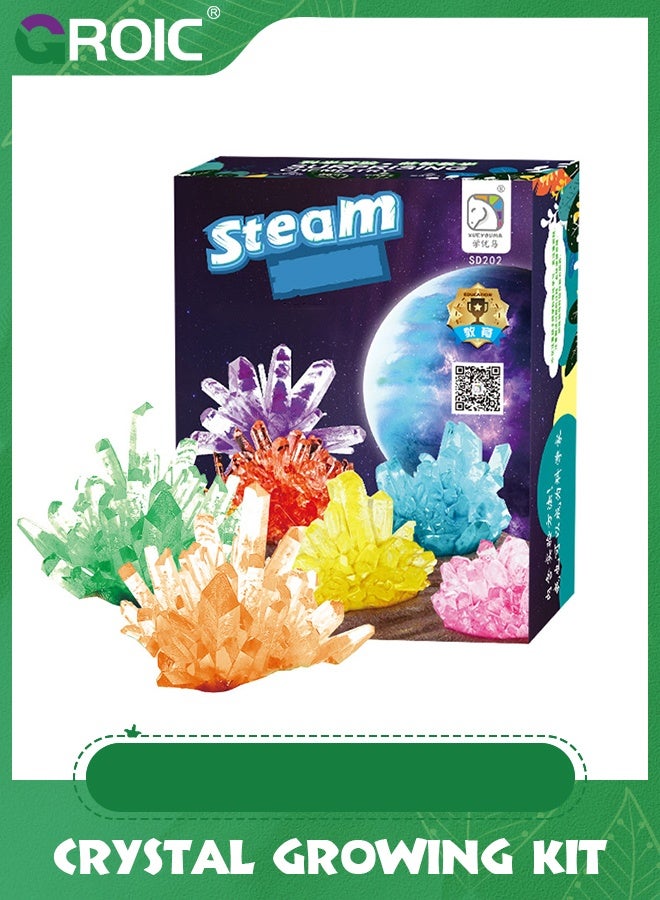 GROIC Crystal Growing Set, 2 Crystals with Display Stand,Science Experiment Gifts for Kids,Easy DIY Science Kit & STEM Toys for Kids, Educational Gift for Kids - Image 1