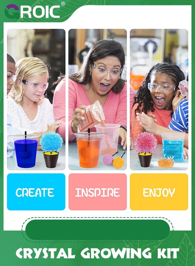 GROIC Crystal Growing Set, 2 Crystals with Display Stand,Science Experiment Gifts for Kids,Easy DIY Science Kit & STEM Toys for Kids, Educational Gift for Kids - Image 4