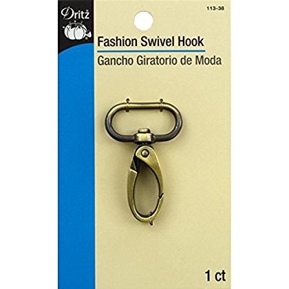 Dritz 113-38 Small Swivel Hook & D-Ring, 1-Inch, Antique Brass - Image 3