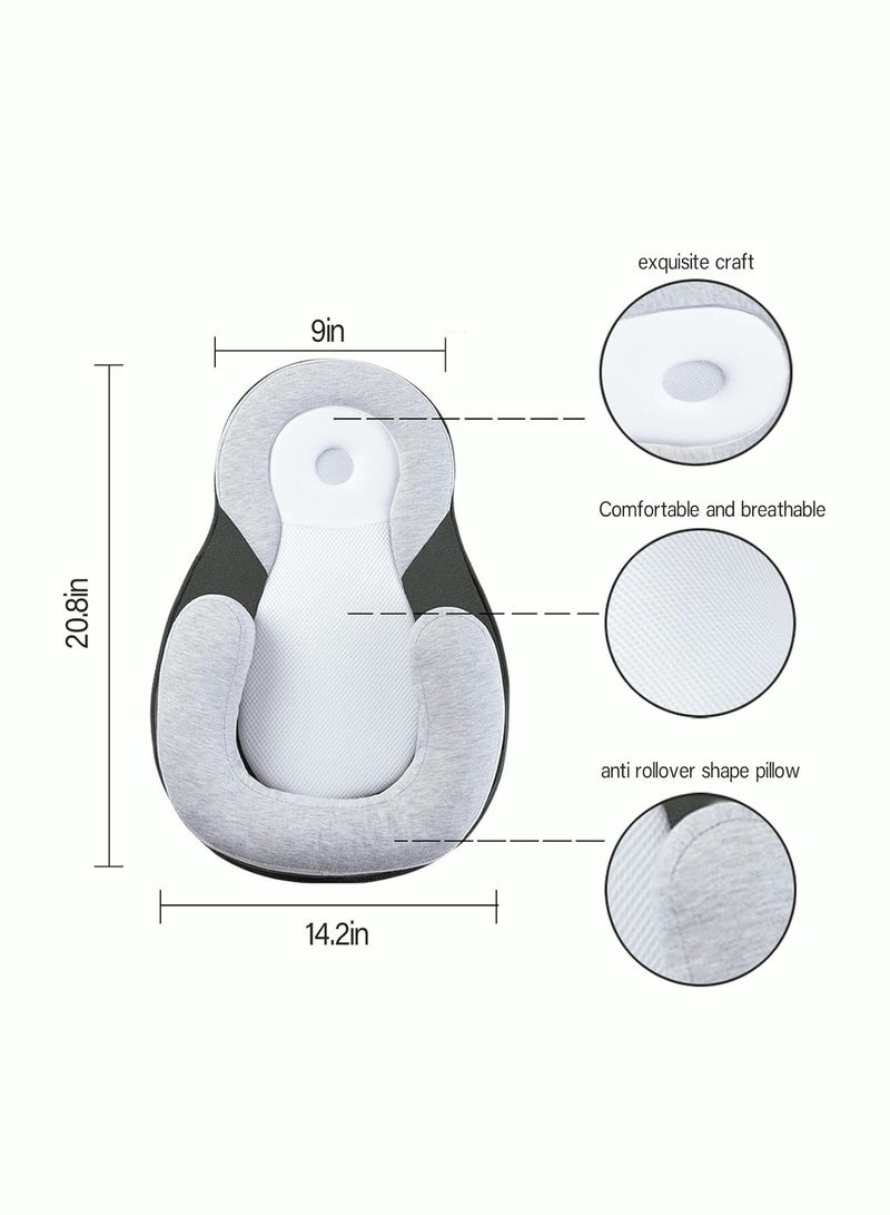 MIXDE Newborn Baby Nest Support Baby Lounger Pillow Softness Baby Bed Positioners Comfortable Easy Cleaning Baby Sleeper Lounger for 0 6 Months Infant Portable Bassinet Small - Image 2