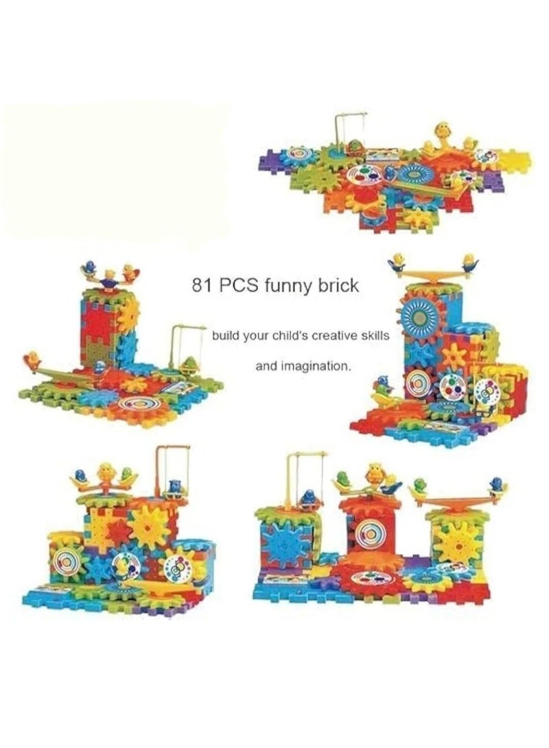 81 PCS Educational Gear Building Blocks | Creative Construction Set for Kids, STEM Learning Toy Age 3+ - Image 2