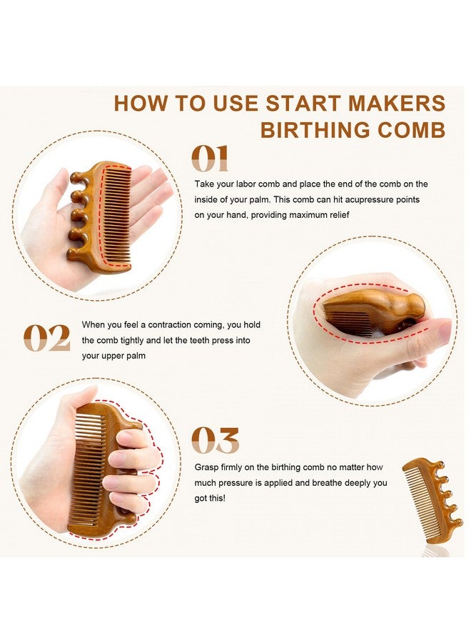 start makers START MAKERS Birthing Comb for Labor Pain Relief, Natural Wooden Comb for Women Labor and Delivery Essentials Labor Comb With Cloth Bag and Box, Pregnancy Gifts for Expecting Mom, Christmas Gift  - Image 4