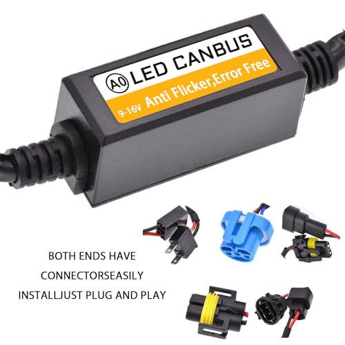 Hirificing 2PCS Car LED Headlight Decoder, 9006/9005 Blinker Resistor Hid LED Conversion Kit Warning Error Decoder Universal Anti Flicker Relay Canceller Capacitor Resistor Harness Adapter（9006/9005） - Image 2