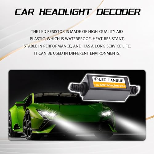 Hirificing 2PCS Car LED Headlight Decoder, 9006/9005 Blinker Resistor Hid LED Conversion Kit Warning Error Decoder Universal Anti Flicker Relay Canceller Capacitor Resistor Harness Adapter（9006/9005） - Image 3