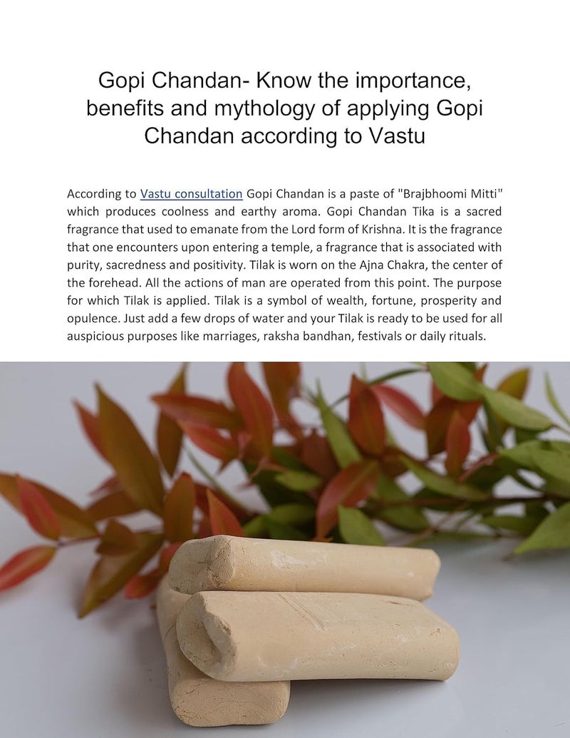 TiQH 100 Pure Natural Gopi Chandan Multi Purpose Use Devotee Scented Tilak Stick for Pooja Spiritual Things Holy Things Hare Krishna Face Removes Sunburn Tan 6 - Image 4