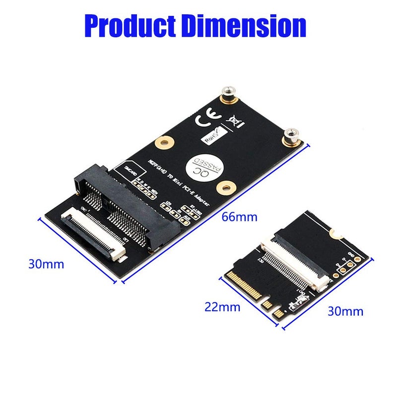 Mustpoint M.2 (NGFF) Key A/E/A+E to Mini PCI-E Adapter with FFC Cable - Image 2