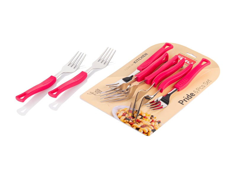 RITU Pride Fruit Fork Spoon Set 6 Pcs Stainless Steel Mini Forks and Spoons Reusable Cutlery Compact Durable for Fruits Snacks Desserts Lunchbox Daily Use Office Parties Home Gift Kitchen Tableware - Image 5