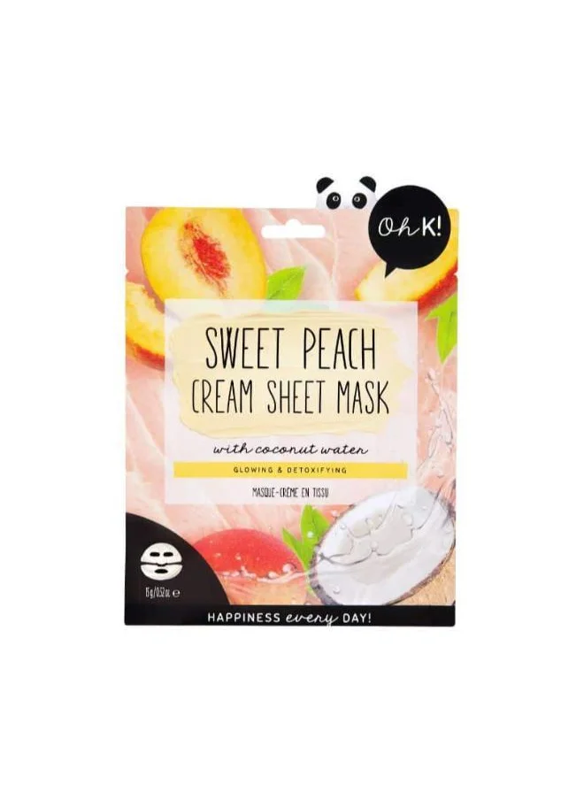 اوه كي Peach & Coconut Water Cream Sheet Mask