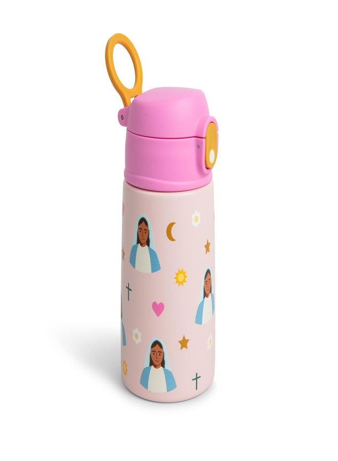 Be A Heart Mary Water Bottle for Kids Stainless Steel 13.5 oz Pink - Image 3