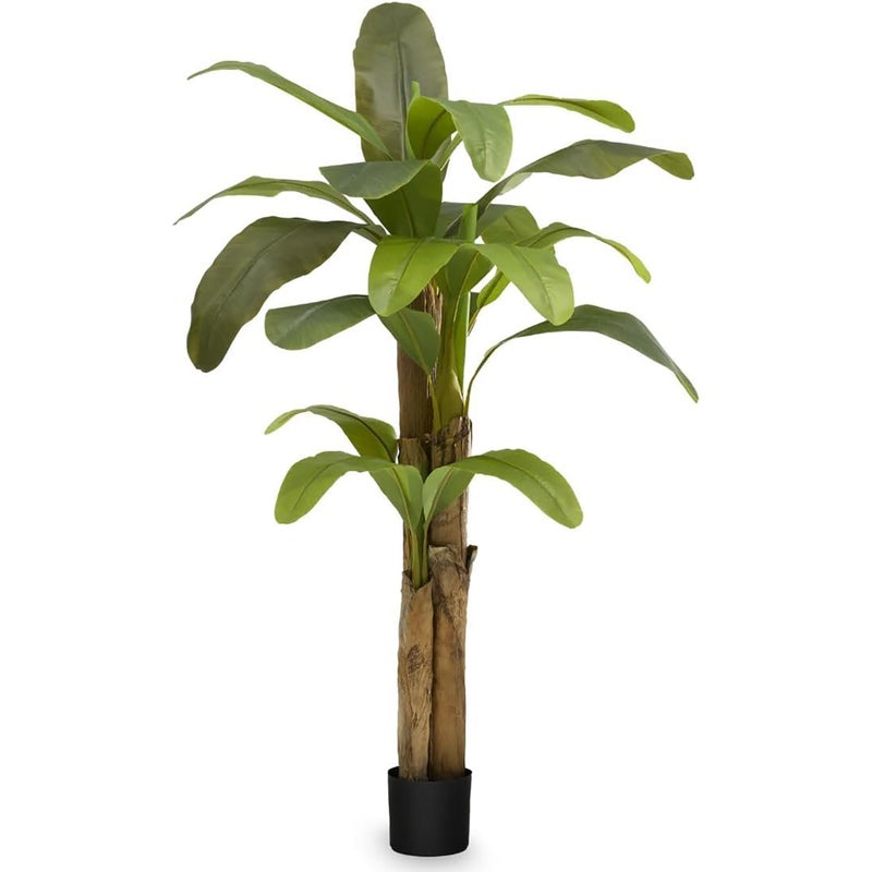 Maia Shop Maia Shop 6ft Artificial Banana Tree Fake Plants for Home Decor Artificial Tree Natural Wood Trunk 
