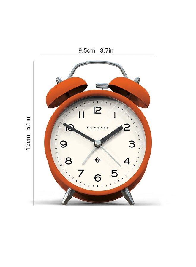 NEWGATE Charlie Bell Echo Alarm Small Contemporary Bedside Alarm Clock Analogue Alarm Clock Twin Bell Alarm Clock Desk Clock Bedside Clock Arabic Numerals (Pumpkin Orange) - Image 3