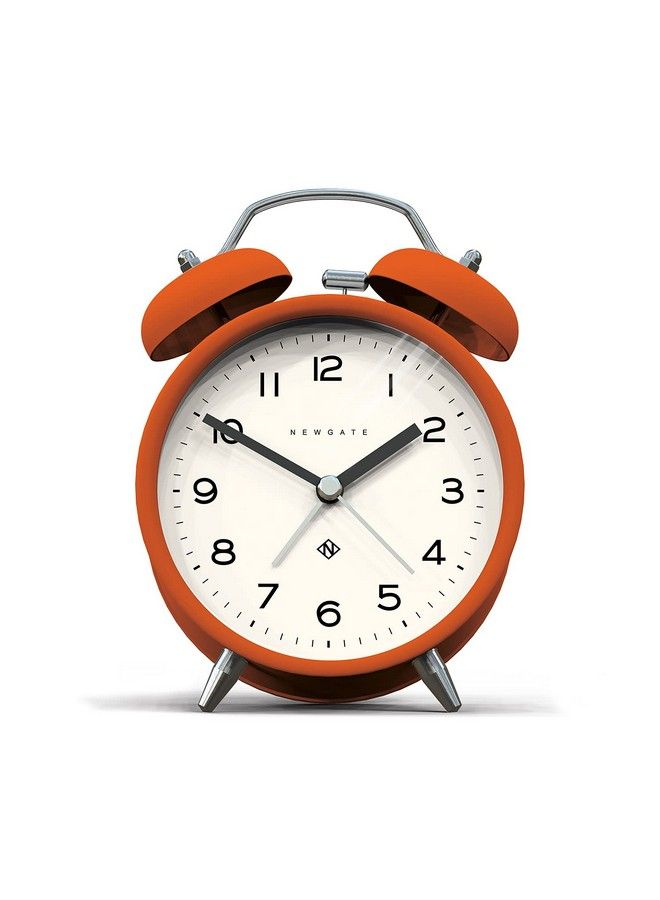 NEWGATE Charlie Bell Echo Alarm Small Contemporary Bedside Alarm Clock Analogue Alarm Clock Twin Bell Alarm Clock Desk Clock Bedside Clock Arabic Numerals (Pumpkin Orange) - Image 2