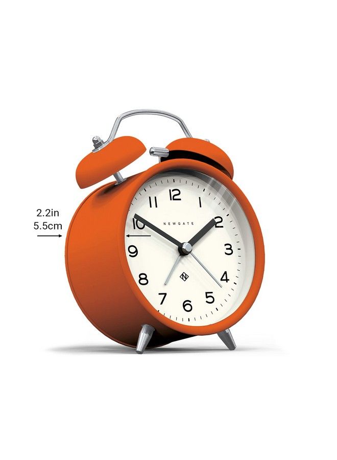 NEWGATE Charlie Bell Echo Alarm Small Contemporary Bedside Alarm Clock Analogue Alarm Clock Twin Bell Alarm Clock Desk Clock Bedside Clock Arabic Numerals (Pumpkin Orange) - Image 5