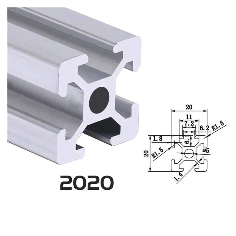4pcs/lot 2020 Aluminum Profile Extrusion 100mm to 800mm Length Linear Rail 200mm 300mm 500mm for DIY 3D Printer Workbench CNC Leisurely(650mm) - Image 4