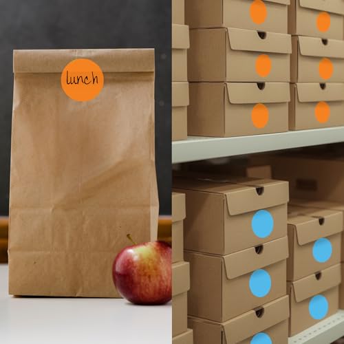 ChromaLabel 2 Inch Round Color Coded Stickers, Permanent Colored Circle Sticker for Arts and Crafts, Color Coding Label Sticky Dots - 500 Colored Stickers per Roll, Orange Label Sticker - Image 5