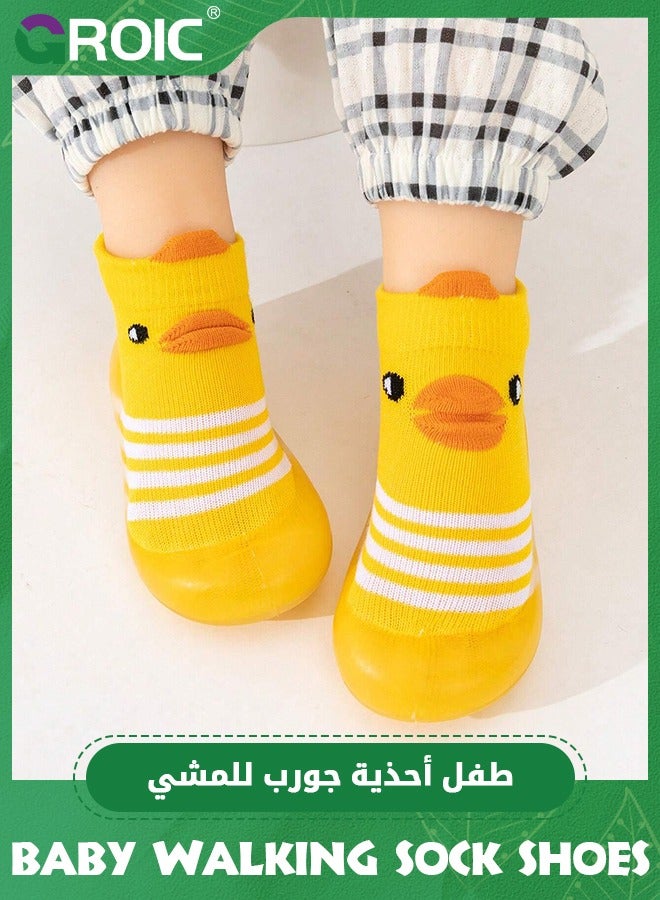 GROIC Baby Rubber Sole Non-Skid Walking Sock Shoes,Baby ShoesSneakers,Gifts for Newborn Infants,Baby Sock Shoes,Slip Indoor Floor Slipper,Walking Trainers Shoes for Baby(Yellow) - Image 5