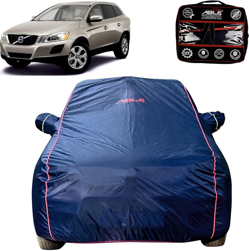 Able Parashuit Blue WR Series Car Body Cover with Mirror Pockets and Driver Door Zipper Compatible for VOLVO-XC60 Old Type-I (2008 to 2016 Model) - Image 1