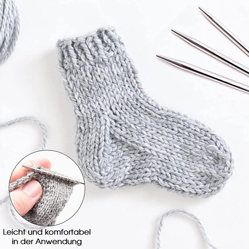 3 Pcs Metal Circular Knitting Needles Set For Sweaters And Garment Crafting - Image 3