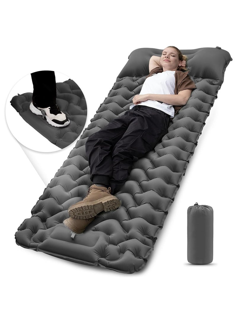73Hours Air Mattress with Pillow and Built-in Foot Pump, Portable Folding Camping Bed, Inflatable Sleeping Pad for Hiking, Backpacking, Outdoor Travel and Tent Camping, Lightweight Waterproof 20D Nylon + TPU Coating - Image 5