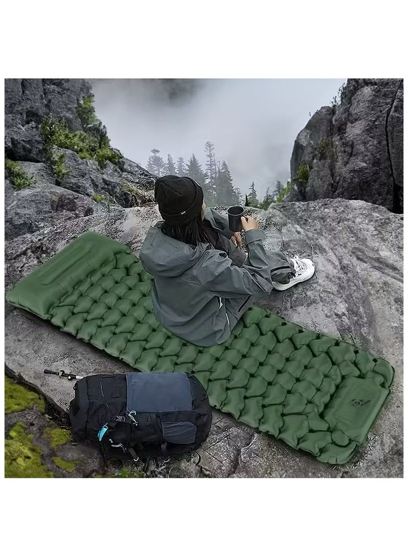 73Hours Air Mattress with Pillow and Built-in Foot Pump, Portable Folding Camping Bed, Inflatable Sleeping Pad for Hiking, Backpacking, Outdoor Travel and Tent Camping, Lightweight Waterproof 20D Nylon + TPU Coating - Image 4