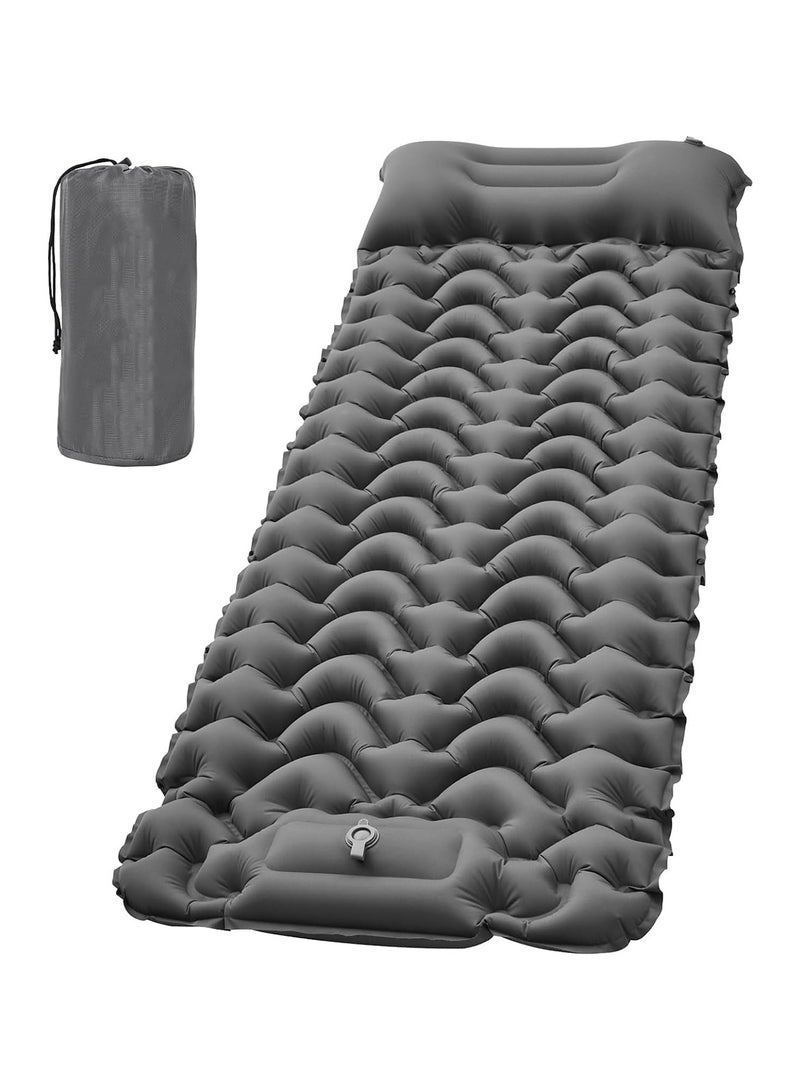 73Hours Air Mattress with Pillow and Built-in Foot Pump, Portable Folding Camping Bed, Inflatable Sleeping Pad for Hiking, Backpacking, Outdoor Travel and Tent Camping, Lightweight Waterproof 20D Nylon + TPU Coating - Image 1